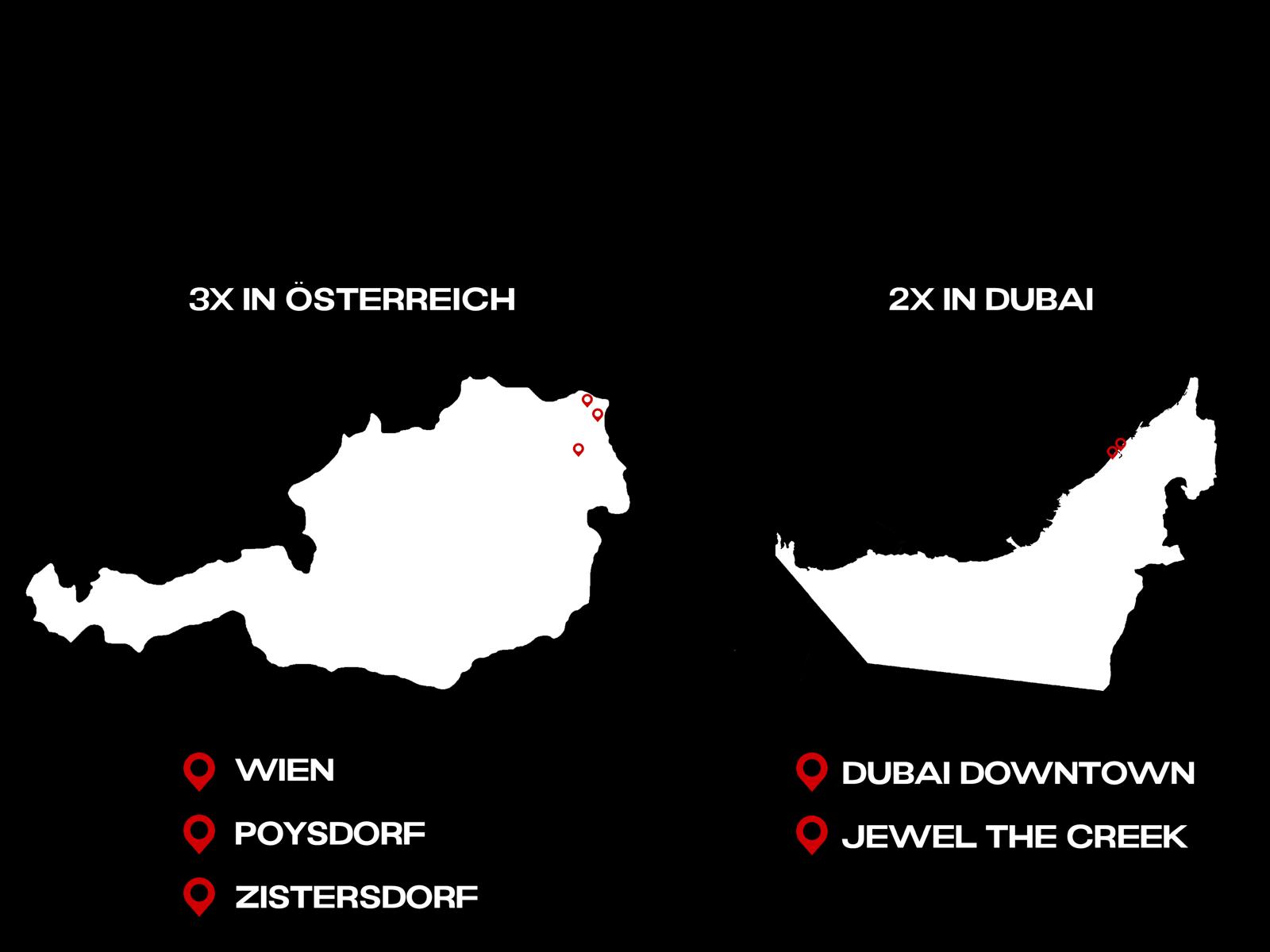 Di Mare Standorte in Österreich und Dubai